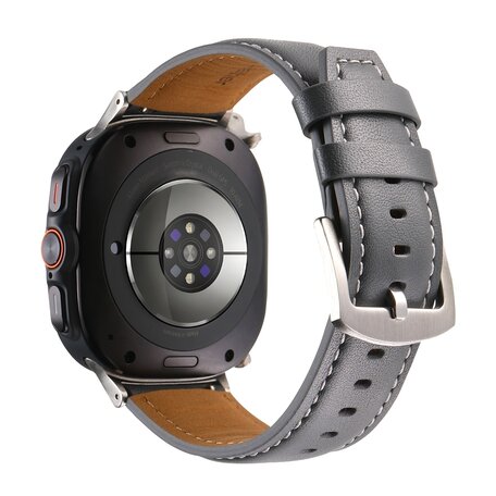 Premium leren bandje - Grijs - Samsung Galaxy Watch Ultra bandjes - 47mm