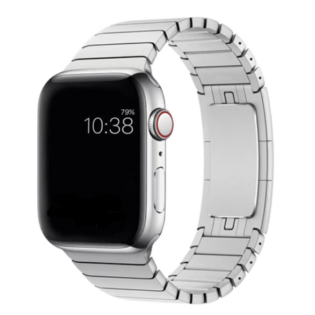 Schakelarmband Stainless Steel bandje - Zilver - Geschikt voor Apple Watch 44mm / 45mm / 46mm / 49mm