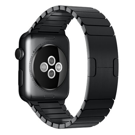 Schakelarmband Stainless Steel bandje - Zwart - Geschikt voor Apple Watch 44mm / 45mm / 46mm / 49mm