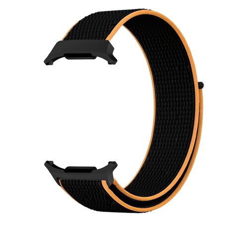 Nylon loop bandje - Zwart / oranje - Samsung Galaxy Watch Ultra 47mm