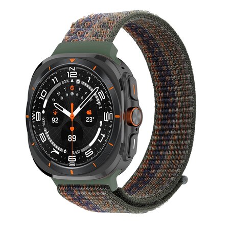 Nylon loop bandje - Groen gemêleerd - Samsung Galaxy Watch Ultra 47mm