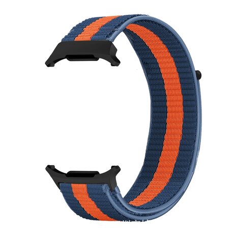 Nylon loop bandje - Blauw / oranje - Samsung Galaxy Watch Ultra 47mm