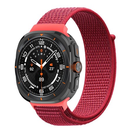 Nylon loop bandje - Rood - Samsung Galaxy Watch Ultra 47mm