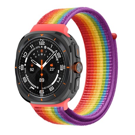 Nylon loop bandje - Multicolor regenboog  - Samsung Galaxy Watch Ultra 47mm