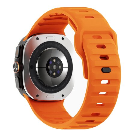 Wave siliconen bandje - Oranje - Samsung Galaxy Watch Ultra 47mm