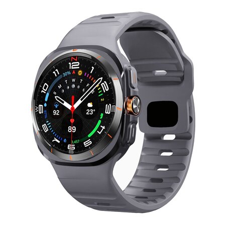 Wave siliconen bandje - Donkergrijs - Samsung Galaxy Watch Ultra 47mm