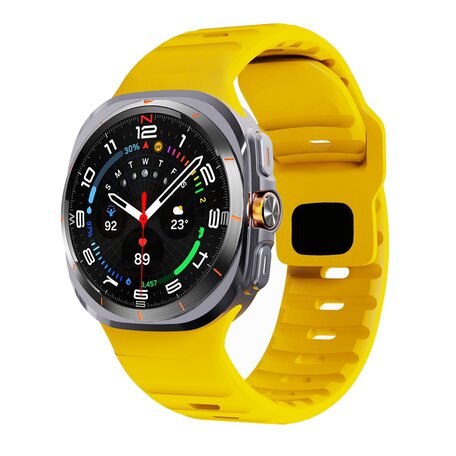 Wave siliconen bandje - Geel - Samsung Galaxy Watch Ultra 47mm