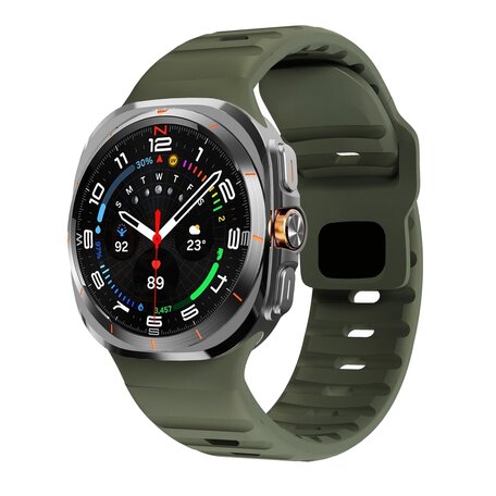 Wave siliconen bandje - Donkergroen - Samsung Galaxy Watch Ultra 47mm