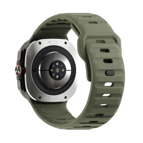 Wave siliconen bandje - Donkergroen - Samsung Galaxy Watch Ultra 47mm