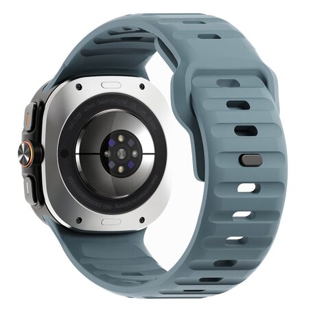 Wave siliconen bandje - Grijsblauw - Samsung Galaxy Watch Ultra 47mm