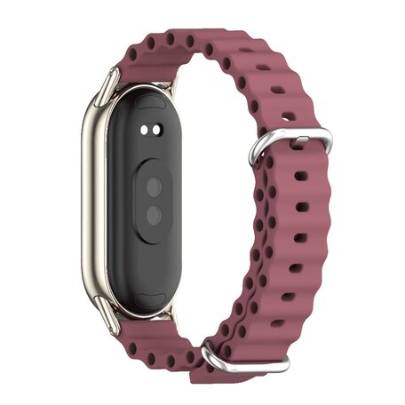 Ocean siliconen bandje - Wijnrood - Xiaomi Smart band 8