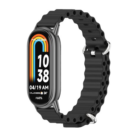 Ocean siliconen bandje - Zwart - Xiaomi Smart band 8