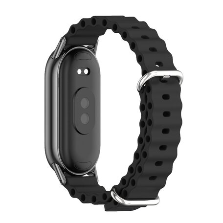 Ocean siliconen bandje - Zwart - Xiaomi Smart band 8