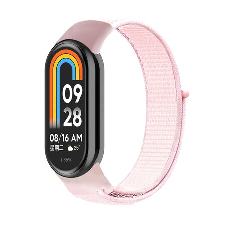 Sport loop nylon bandje - Lichtroze - Xiaomi Smart band 8