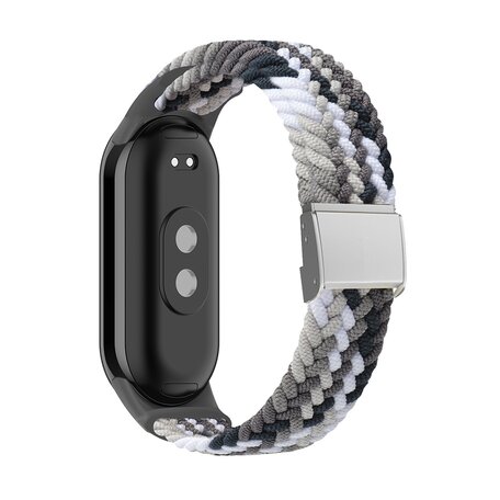 Braided nylon bandje - Grijs met wit - Xiaomi Smart band 8