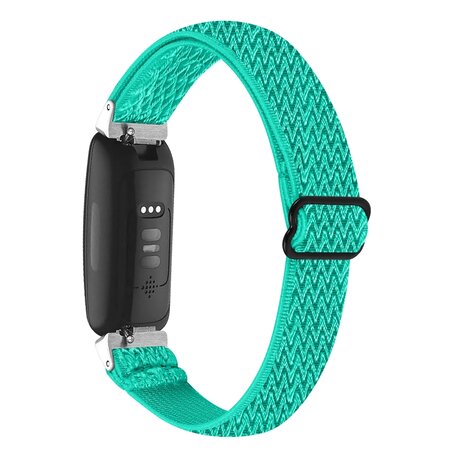 Fitbit Inspire 3 - Elastische solo loop nylon bandje - Turquoise