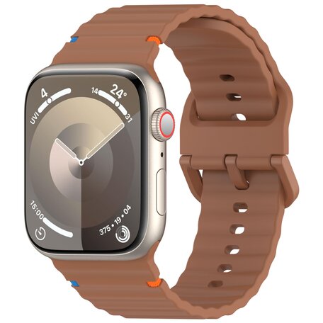 Wave sportband - Bruin - Geschikt voor Apple Watch 38mm / 40mm / 41mm / 42mm