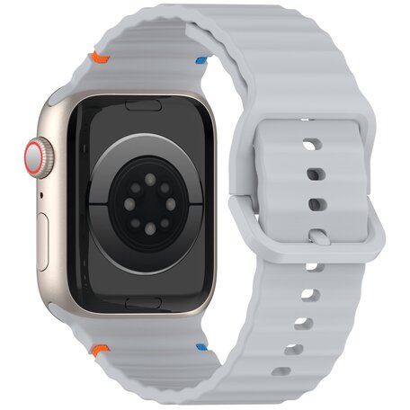 Wave sportband - Grijs - Geschikt voor Apple Watch 38mm / 40mm / 41mm / 42mm