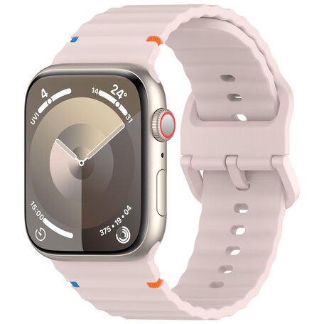 Wave sportband - Roze - Geschikt voor Apple Watch 44mm / 45mm / 46mm / 49mm