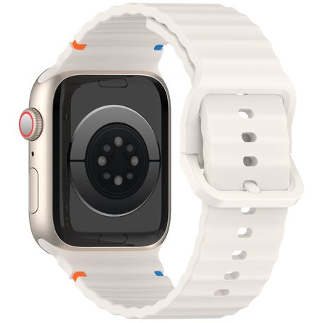 Wave sportband - Sterrenlicht / starlight - Geschikt voor Apple Watch 44mm / 45mm / 46mm / 49mm