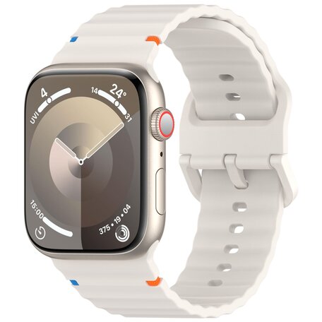 Wave sportband - Sterrenlicht / starlight - Geschikt voor Apple Watch 38mm / 40mm / 41mm / 42mm