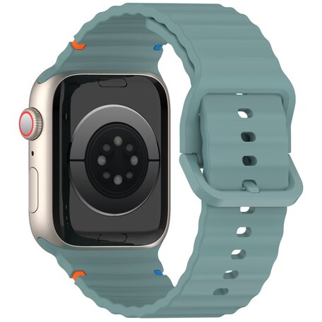 Wave sportband - Dennegroen - Geschikt voor Apple Watch 38mm / 40mm / 41mm / 42mm