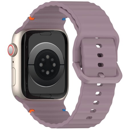 Wave sportband - Zacht paars - Geschikt voor Apple Watch 44mm / 45mm / 46mm / 49mm