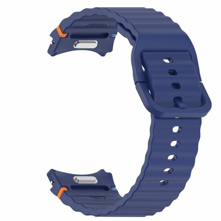 Wave Sportband met aansluitknop - Donkerblauw -  Samsung Galaxy Watch 4 Classic - 42mm & 46mm