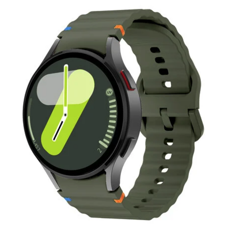 Wave Sportband met aansluitknop - Donkergroen -  Samsung Galaxy Watch 4 Classic - 42mm & 46mm