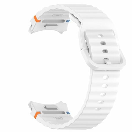 Wave Sportband met aansluitknop - Wit -  Samsung Galaxy Watch 4 - 40mm & 44mm