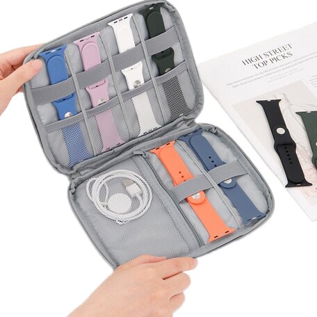 Organizer smartwatch bandjes & accessoires - Large - Zwart