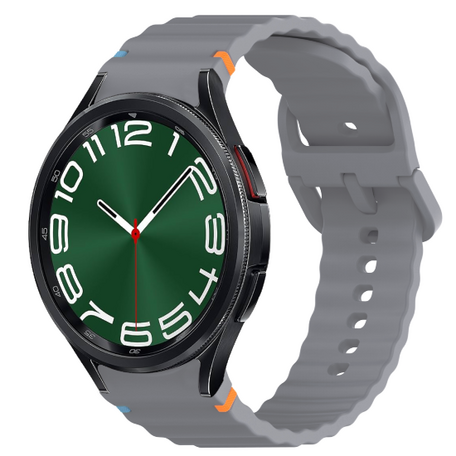 Wave Sportband met aansluitknop - Donkergrijs -  Samsung Galaxy Watch 6 Classic - 47mm & 43mm