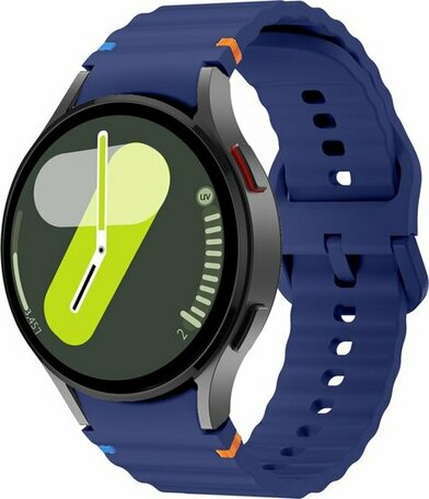 Wave Sportband met aansluitknop - Donkerblauw -  Samsung Galaxy Watch 4 Classic - 42mm & 46mm