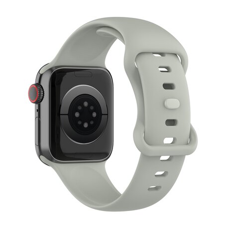 Siliconen sportbandje - Grijs - Maat: S/M - Geschikt voor Apple Watch 44mm / 45mm / 46mm / 49mm