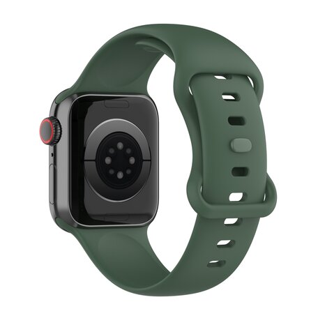 Siliconen sportbandje - Donkergroen - Maat: S/M - Geschikt voor Apple Watch 44mm / 45mm / 46mm / 49mm