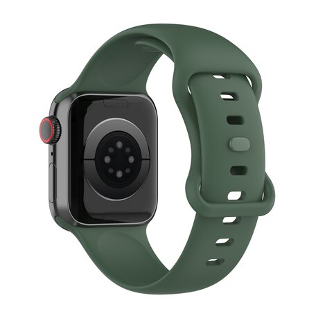 Siliconen sportbandje - Donkergroen - Maat: S/M - Geschikt voor Apple Watch 38mm / 40mm / 41mm / 42mm