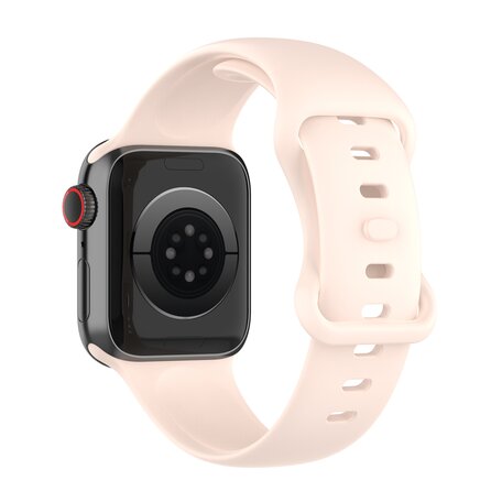 Siliconen sportbandje - Zandroze - Maat: M/L - Geschikt voor Apple Watch 38mm / 40mm / 41mm / 42mm