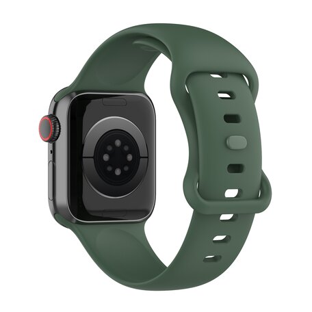 Siliconen sportbandje - Donkergroen - Maat: M/L - Geschikt voor Apple Watch 38mm / 40mm / 41mm / 42mm