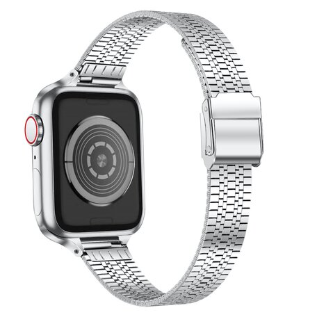 Stainless steel slim fit bandje - Zilver - Geschikt voor Apple Watch 38mm / 40mm / 41mm / 42mm