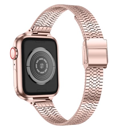 Stainless steel slim fit bandje - Rosé goud - Geschikt voor Apple Watch 38mm / 40mm / 41mm / 42mm