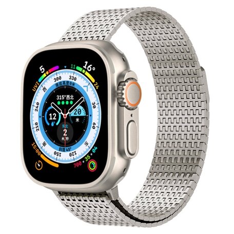 Stainless Steel Loop band - Titanium kleur - Extra strong - Geschikt voor Apple Watch 38mm / 40mm / 41mm / 42mm