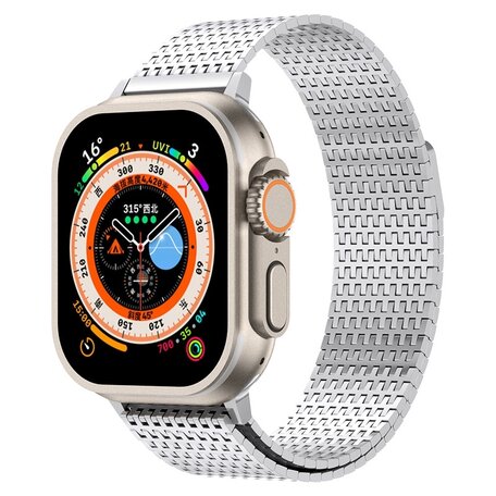 Stainless Steel Loop band - Zilver - Extra strong - Geschikt voor Apple Watch 38mm / 40mm / 41mm / 42mm