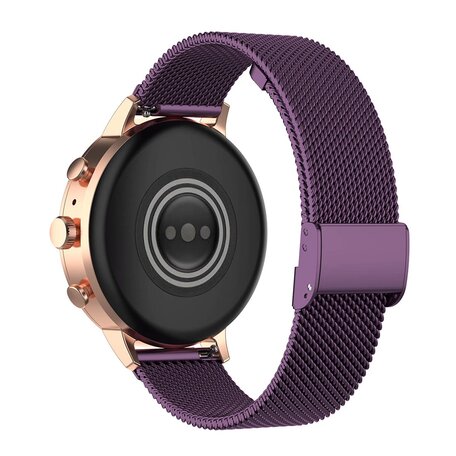 Garmin Venu 3s / Vivoactive 4s / Venu 2s / Vivomove 3s / Forerunner 255s - Milanese bandje met klemsluiting - Paars