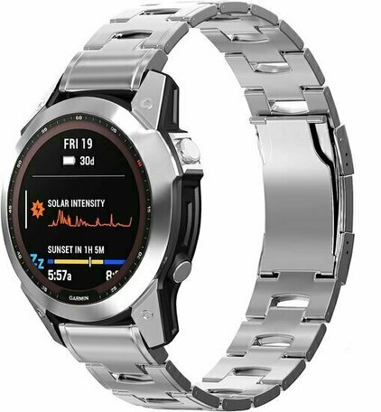 Titanium schakelband - Zilver - Garmin Instinct 3 / Instinct E - 45mm