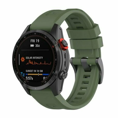 Siliconen sportbandje - Leger groen - Garmin Instinct 3 / Instinct E - 45mm