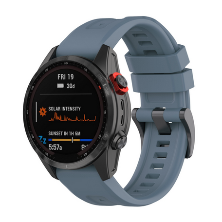 Siliconen sportbandje - Grijsblauw - Garmin Instinct 3 / Instinct E - 45mm