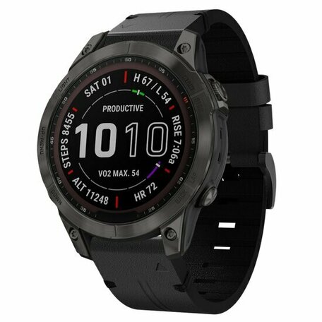 Leren bandje - Zwart - Garmin Instinct 3 / Instinct E - 45mm