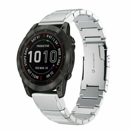 Stainless steel schakelband - Zilver - Garmin Instinct 3 / Instinct E - 45mm