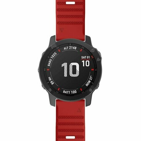 Siliconen bandje - Rood - Garmin Instinct 3 - 50mm