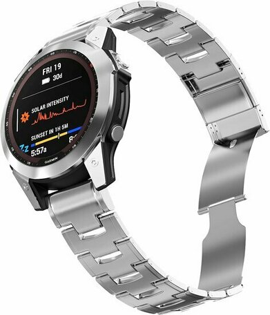 Titanium schakelband - Zilver - Garmin Instinct 3 - 50mm